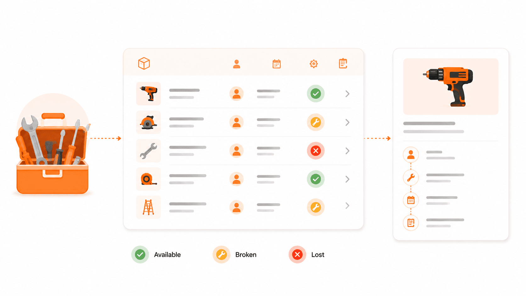 Tools & assets workflow illustration